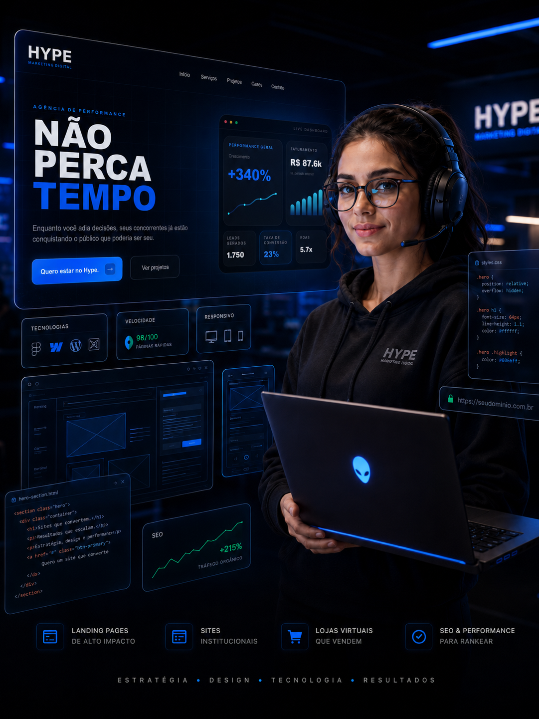 Criação de sites e landing pages para empresas